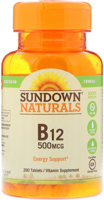 

Sundown Naturals B-12, High Potency, 500 mcg, 200 Tablets SDN-12608(200 No)