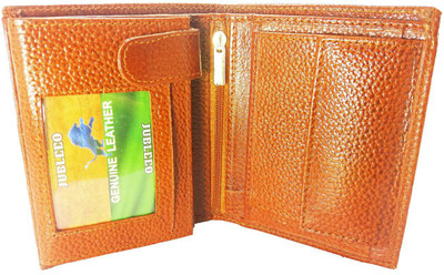 

jubleeo Men Brown Genuine Leather Wallet(6 Card Slots), Tan