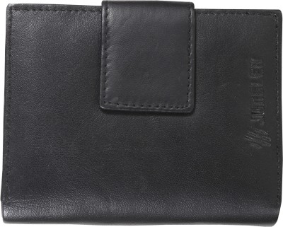 Jungler Women Black Genuine Leather Wallet(8 Card Slots)