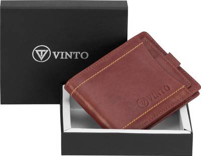 

Vinto Men Casual Tan Genuine Leather Wallet(12 Card Slots)