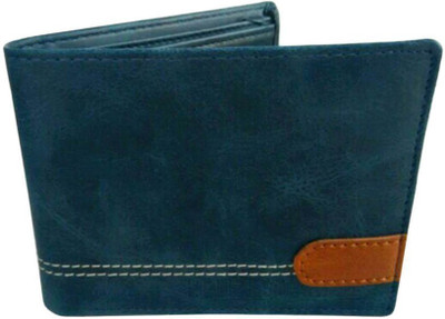

Wildantler Men Blue Genuine Leather Wallet(6 Card Slots)