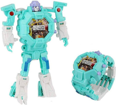 

Global Transformers Robot Toy Convert to Digital Watch for Kids (Blue)(Multicolor)