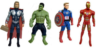 

KIDZIAN 4 Piece Action Figure Set From Avenger Series-Super Hero Action Figure Toys for Kids - 14 cm in Height- Best Birthday GIFT For Kids(Multicolor)