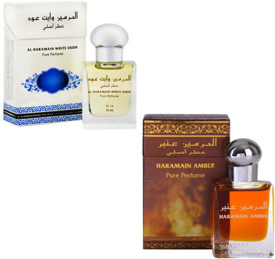 

Al Haramain White Oudh & Amber Fragrance Roll on Attar Combo Pack of 2 - 2 x 15 ml Floral Attar(Floral)