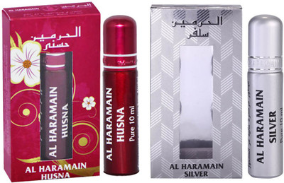 

Al Haramain Husna & Silver Fragrance Roll On Attar Combo Pack of 2 x 10 ml Floral Attar(Floral)
