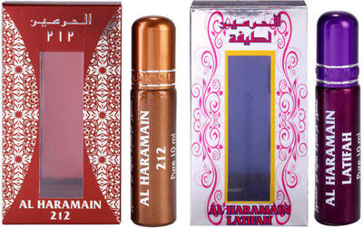

Al Haramain 212 & Latifah Fragrance Roll On Attar Combo Pack of 2 x 10 ml Floral Attar(Floral)