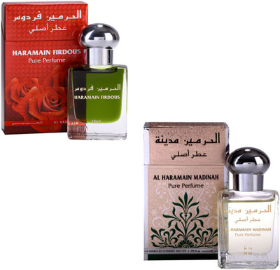 

Al Haramain Madinah & Firdous Fragrance Roll on Attar Combo Pack of 2 - 2 x 15 ml Floral Attar(Floral)