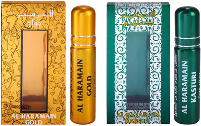 

Al Haramain Gold & Kasturi Fragrance Roll On Attar Combo Pack of 2 x 10 ml Floral Attar(Floral)