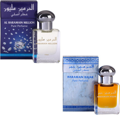 

Al Haramain Hajar & Million Fragrance Roll on Attar Combo Pack of 2 - 2 x 15 ml Floral Attar(Floral)