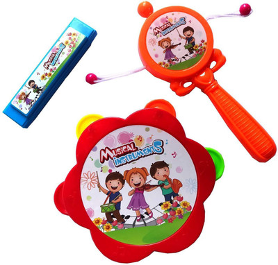 

Saisan Set of 3 Pcs with Various Exciting Toys for New Borns & Infants Random New Shape Rattle S-400 - multicolor Rattle(Multicolor)