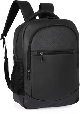 

Fur Jaden Black Textured Leatherette Waterproof Laptop Backpack 28.0 Laptop Backpack(Black)