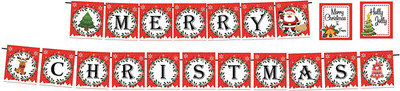 SYGA Red Merry Christmas Banner for Christmas Decorative Party Photo Props Banner Banner(10 ft, Pack of 1)