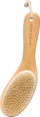 

Sacred Salts Wooden Bath Brush for Dry Brushing | Natural Boar Bristles with Contoure Angled Wooden Handle | Dry Brushing Removes Dead Skin & Stimulates Blood Circulation