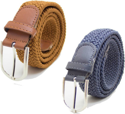 

Sulit Men & Women Casual, Evening, Formal, Party Blue, Tan Canvas Belt, Blue;light brown