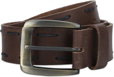 Parx Men Brown Genuine Leather Belt, Dark brown