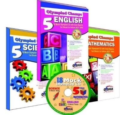 Olympiad Champs Science, Mathematics, English Class 5 with 18 Mock Olympiad Tests CD  - 18 Mock Olympiad CD with Insta Reports(English, Paperback, Disha Experts)