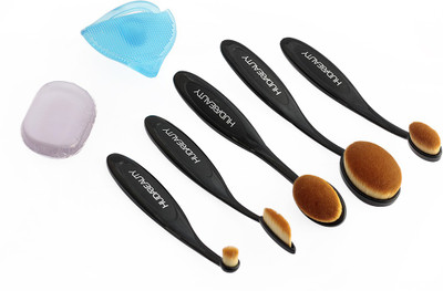 

Huda Beauty Professional Mini Makeup Brushes - Set of 5 with brush cleaning pad(Pack of 5)