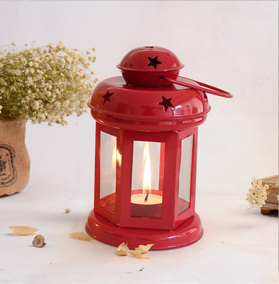 

Collectible India Collectible India Metal Tealight Holder Hanging Lantern With Candle (Red) Iron 1 - Cup Candle Holder(Red, Pack of 1)