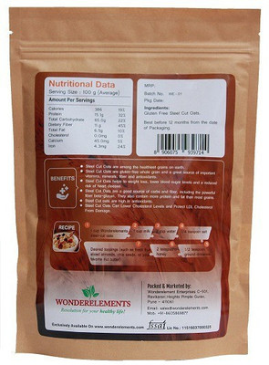 

Wonderelements Gluten Free Steel Cut Oats 500G(500 g, Pouch)