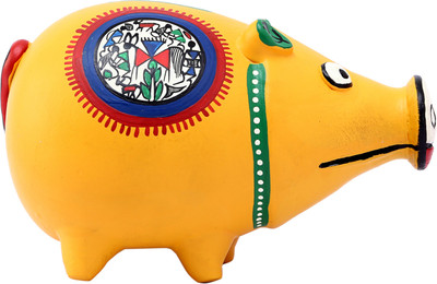 

Artysta Piggy Bank Coin Handmade Savings Money Bank Box Toy with Latch for Kids and Adults Coin Bank(Yellow)