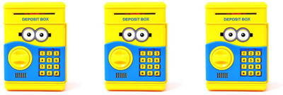 

Kanchan Toys Atm Coin Money Bank Pack Of 3 Coin Bank(Multicolor)