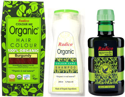 

Radico 100% Organic Burgundy Powder With Organic Colour Care Shampoo (200 ml) and Ayurvedic Hair Oil (200ml)(Set of 3)