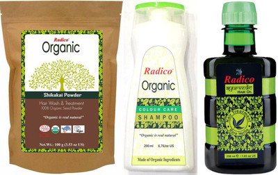 

Radico 100% Organic Shikakai Powder With Organic Colour Care Shampoo (200 ml) and Ayurvedic Hair Oil (200ml)(Set of 3)