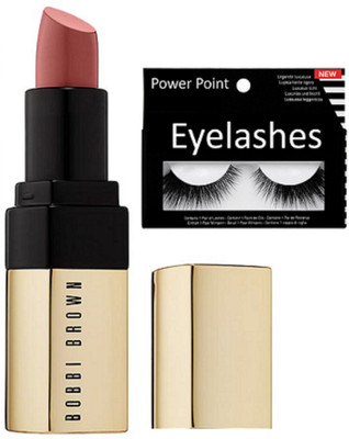 

POWER POINT eyelashes, bobbi brown nude shade lipstick(Set of 2)