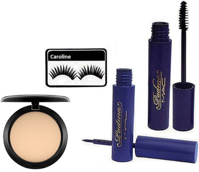 

caroline Eyelashes & Mac Compact & Padma Eyeliner & Mascara(Set of 4)