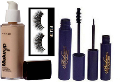

ellie Eyelashes, Makeup Pro Longwear Foundation, Padma Eyeliner, Mascara(Set of 4)