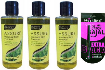 

Assure Deep Cleanse Shampoo (Pack Of 3) with nackline kajal(Set of 4)