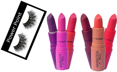 

POWER POINT eyelashes, mac giambattista different colors lipstick, ( set of 7 )(Set of 7)