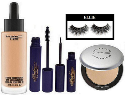 

ellie Eyelashes, Padma Eyeliner, Mascara, Studio Waterweight Foundation, Studio Prefect Fix Compact(Set of 5)