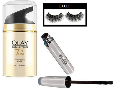 

ellie Eyelashes, Mascara, Olay Total Effects 7 in 1 Anti Ageing Cream(Set of 3)