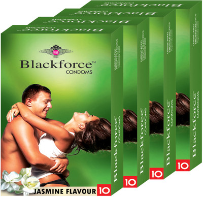 BLACKFORCE JASMINE 40 PCS IN 4 PACK (COMBO) EXTRA DOTTED Condom(Set of 4, 40S)