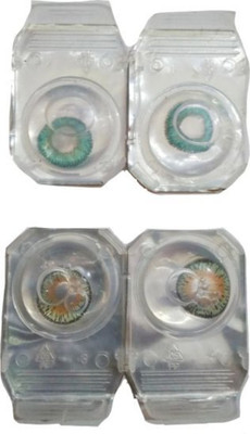 

drr teleservices Eye contact Lanse Monthly Contact Lens(0, Turquoise, Sky Blue, Pack of 2)