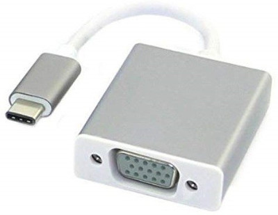 

ROQ Type C To Female VGA Cable(computers, Laptop, Macbook, TV, projector, Silver)