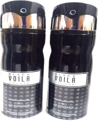

PARFUMDELUXE BLACK VOILA DELUXE Deodorant Spray - For Men(400 ml, Pack of 2)