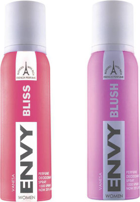 Envy Bliss and Blush Deodorant spray - for women ( 120 ml each, pack of 2 ) Perfume Body Spray - For Women(240 ml, Pack of 2)
