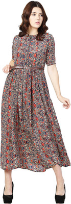 Aayu Women Fit and Flare Multicolor Dress
