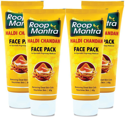 

Roop Mantra Haldi Chandan Face Pack 60gm, Pack of 4(60 g)