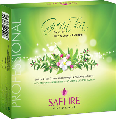 

Saffire Naturals Green Tea Facial Kit with Aloevera Extracts 425 g(Set of 5)