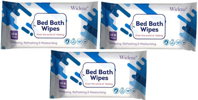 

Wiclenz Bed Bath Wipes - Pack of 10 Wipes - Pack of 3(Pack of 10)