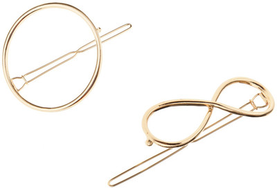 

AyA Fashion Designer Korean Style Delicate Hair Clip Accessories for Women and Girls | Set of 2 Hair Clip(Gold)