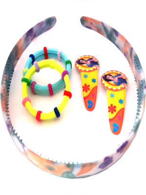 

FASHIONABLE SET OF PRINTED HAIR BAND,TIC TAC CLIP AND RUBBER BAND Hair Accessory Set(Multicolor)