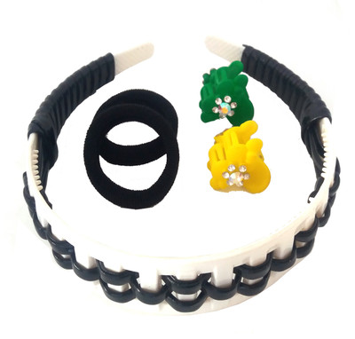 

FASHIONABLE SET OF HAIR BAND COMBO OF SMALL HAIR CLUTCHER AND RUBBER BAND Hair Accessory Set(Multicolor)