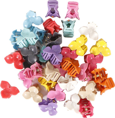 

HONBON Plastic Mix Flower Glossy Multicolour Girl's Hair Clips - 36 Pcs Hair Claw(Multicolor)