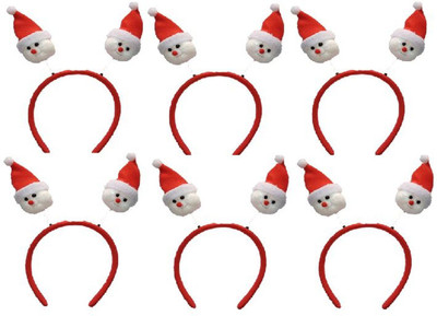 

TASHKURST Christmas unisex Snowmen Head Hair Band Christmas decoration Custom Christmas Santa Hair Head Band set of 6 Hair Band(Red)