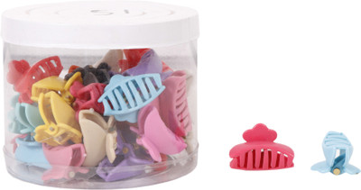 

HONBON Plastic Mix Flower Glossy Multicolour Girl's Hair Clips - 36 Pcs Hair Claw(Multicolor)