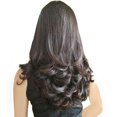 

Alizz Dark brown Glamorous Comb clip half head wig for girls and women perfectly hidden Hair Extension